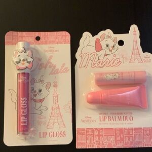 Disney The Aristocats MARIE Flavored Lip Balm Duo & Ooh lala lip gloss In Box